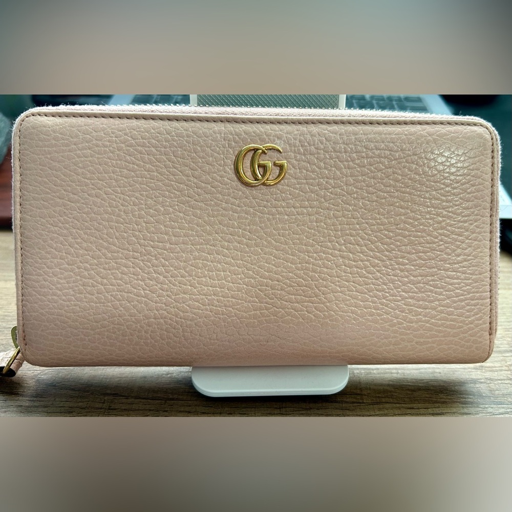 Gucci GG Marmont Leather zip-around Women's Wallet Authentic
